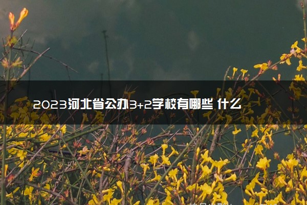 2023河北省公办3+2学校有哪些 什么是3+2