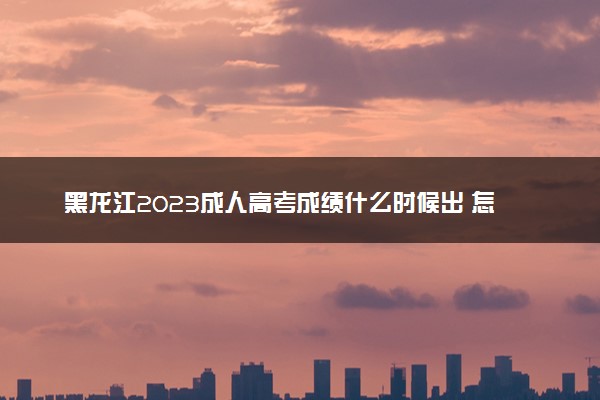 黑龙江2023成人高考成绩什么时候出 怎么查询