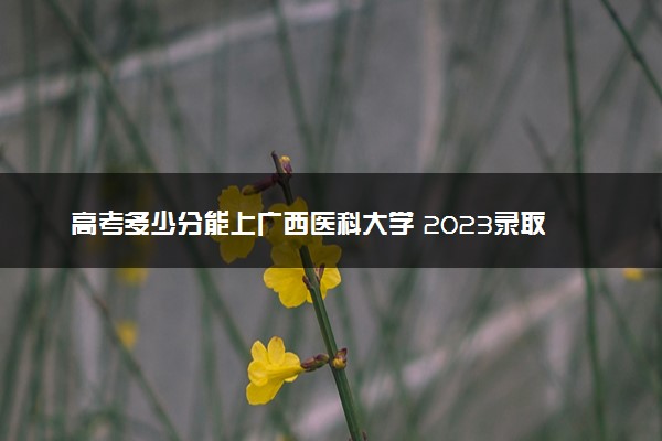 高考多少分能上广西医科大学 2023录取分数线是多少