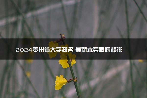 2024贵州省大学排名 最新本专科院校排行榜【校友会版】