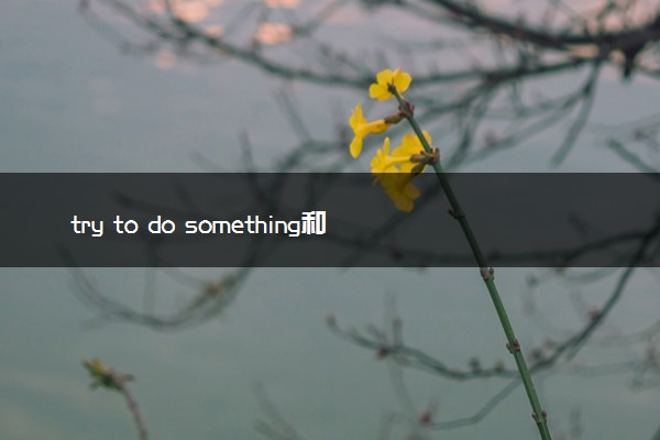 try to do something和try doing something的区别