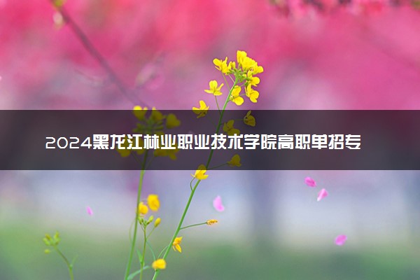2024黑龙江林业职业技术学院高职单招专业及计划 招多少人