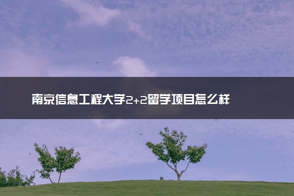 南京信息工程大学2+2留学项目怎么样