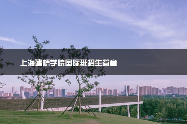 上海建桥学院国际班招生简章