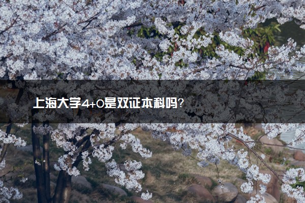 上海大学4+0是双证本科吗？