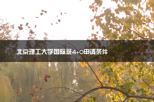 北京理工大学国际班4+0申请条件