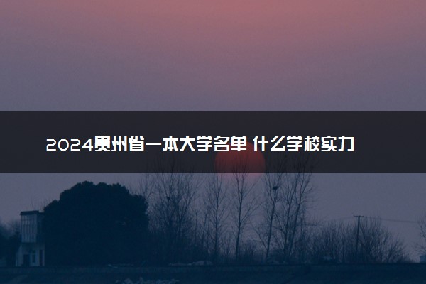 2024贵州省一本大学名单 什么学校实力强