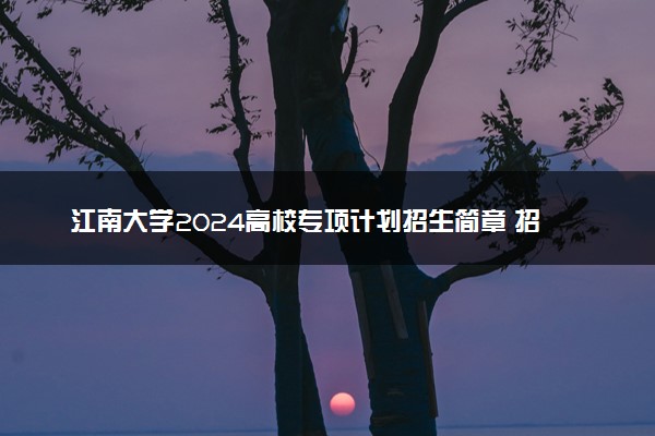 江南大学2024高校专项计划招生简章 招生专业及计划
