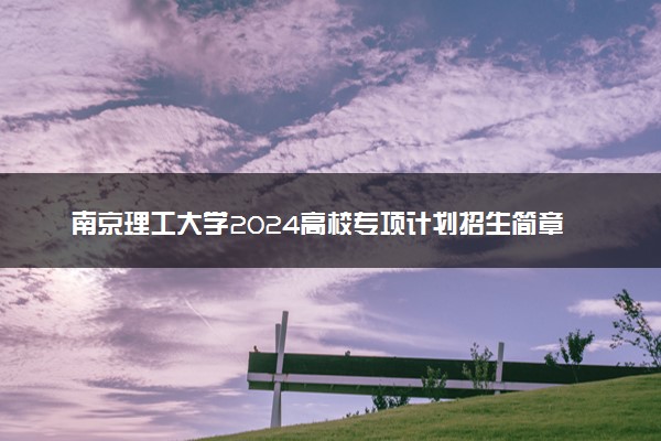 南京理工大学2024高校专项计划招生简章 招生专业及计划