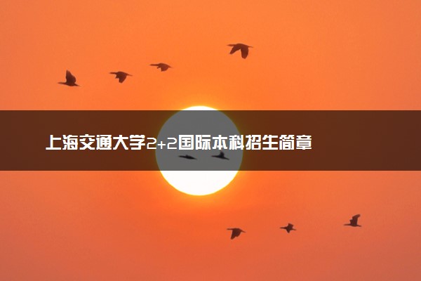 上海交通大学2+2国际本科招生简章