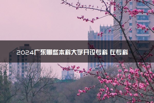 2024广东哪些本科大学开设专科 在专科招生的本科院校