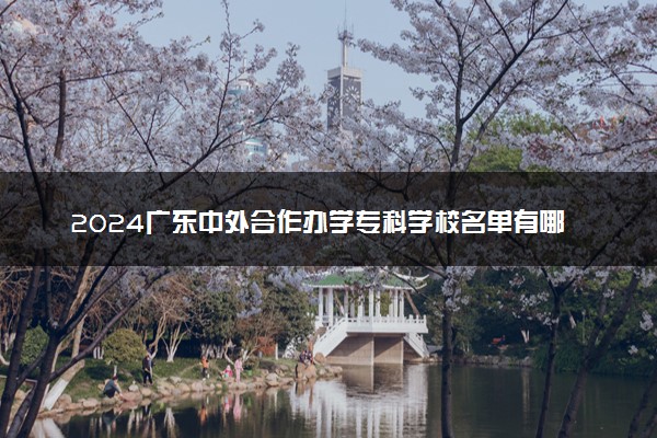 2024广东中外合作办学专科学校名单有哪些