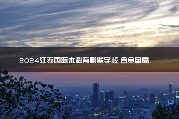 2024江苏国际本科有哪些学校 含金量高吗