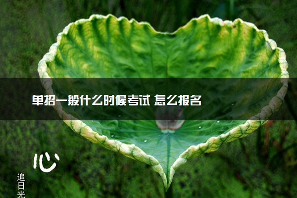 单招一般什么时候考试 怎么报名