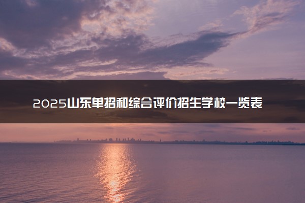 2025山东单招和综合评价招生学校一览表 哪些院校实力强