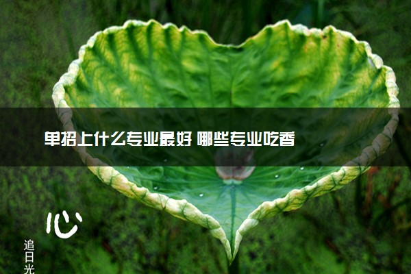 单招上什么专业最好 哪些专业吃香