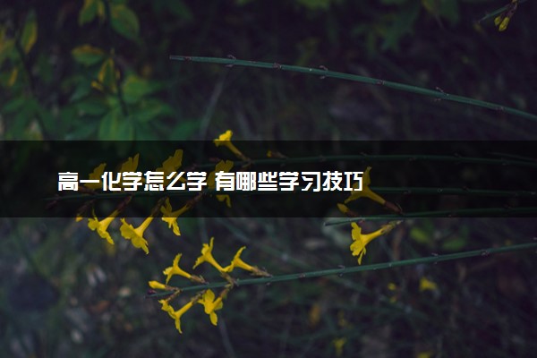 高一化学怎么学 有哪些学习技巧