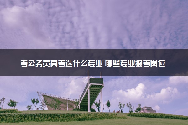 考公务员高考选什么专业 哪些专业报考岗位多