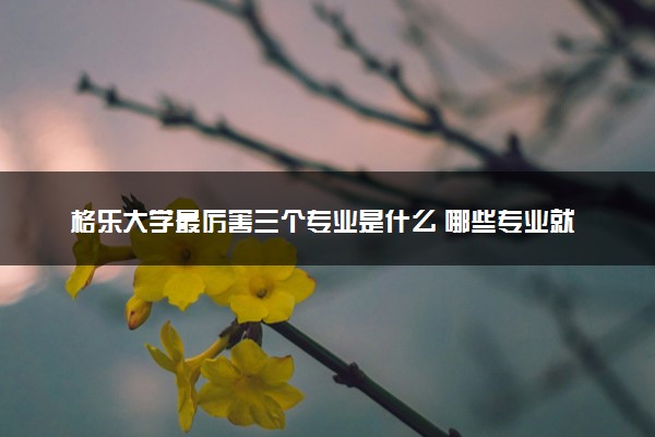 格乐大学最厉害三个专业是什么 哪些专业就业前景好