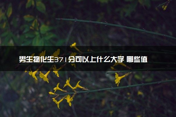 男生物化生371分可以上什么大学 哪些值得报考