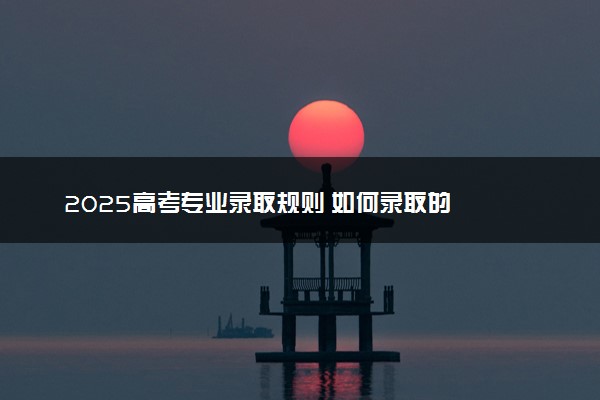 2025高考专业录取规则 如何录取的