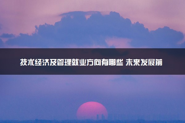 技术经济及管理就业方向有哪些 未来发展前景如何