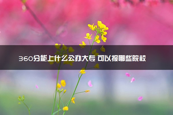 360分能上什么公办大专 可以报哪些院校