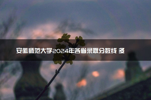安徽师范大学2024年各省录取分数线 多少分能考上