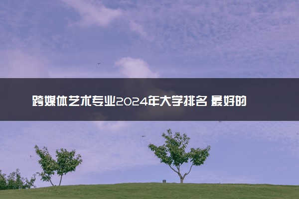 跨媒体艺术专业2024年大学排名 最好的大学排行榜