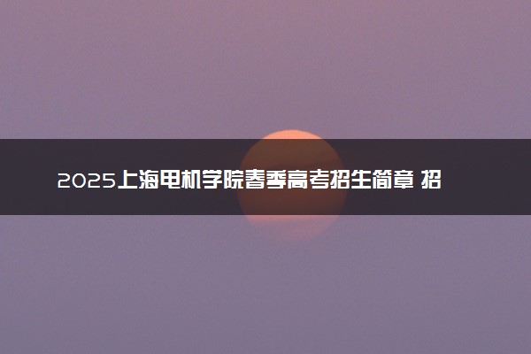 2025上海电机学院春季高考招生简章 招生专业及计划