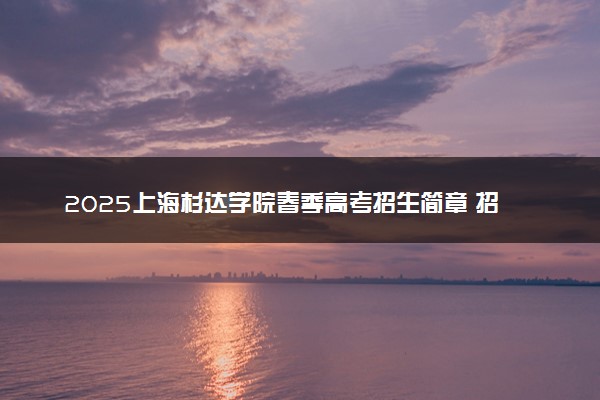 2025上海杉达学院春季高考招生简章 招生专业及计划