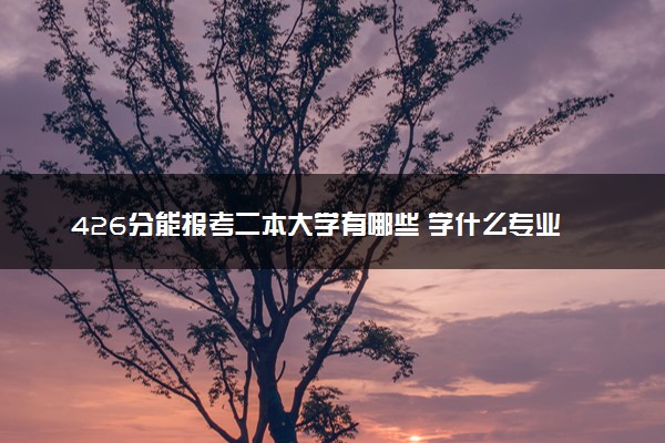 426分能报考二本大学有哪些 学什么专业好