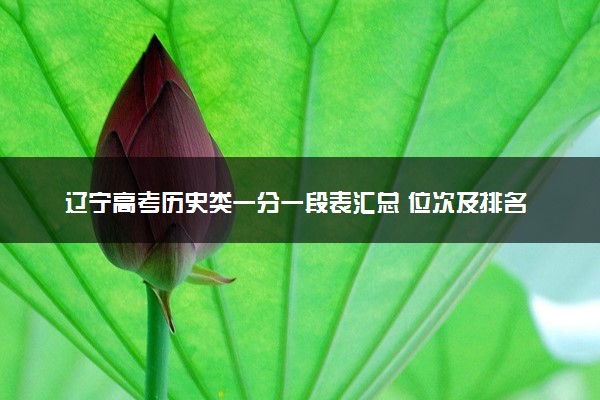 辽宁高考历史类一分一段表汇总 位次及排名查询（2025年参考）