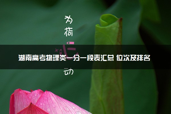 湖南高考物理类一分一段表汇总 位次及排名查询（2025年参考）