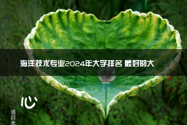 海洋技术专业2024年大学排名 最好的大学排行榜