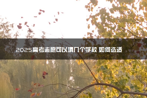 2025高考志愿可以填几个学校 如何选适合自己的学校