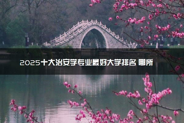 2025十大治安学专业最好大学排名 哪所院校厉害