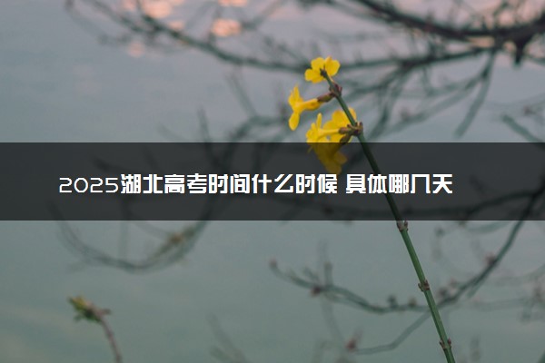 2025湖北高考时间什么时候 具体哪几天考试