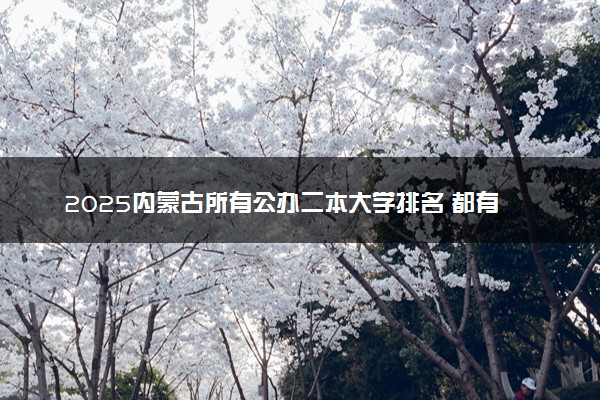 2025内蒙古所有公办二本大学排名 都有哪些二本院校