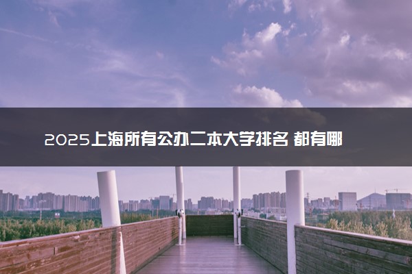 2025上海所有公办二本大学排名 都有哪些二本院校