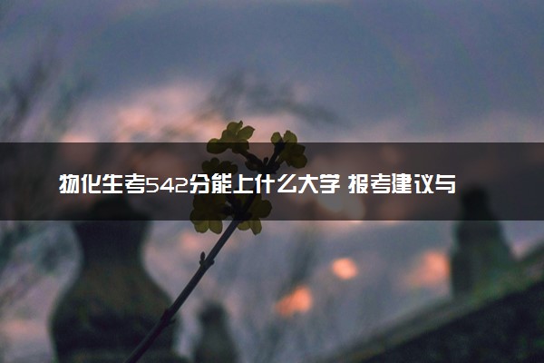物化生考542分能上什么大学 报考建议与技巧有哪些