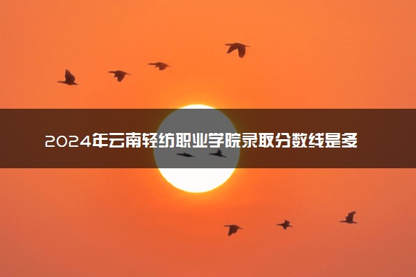 2024年云南轻纺职业学院录取分数线是多少 各省最低分数线及位次