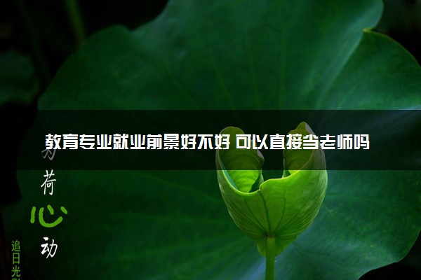 教育专业就业前景好不好 可以直接当老师吗