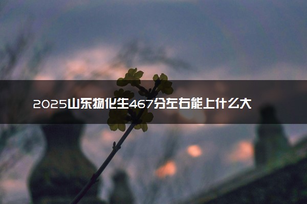 2025山东物化生467分左右能上什么大学 可以报考的院校名单