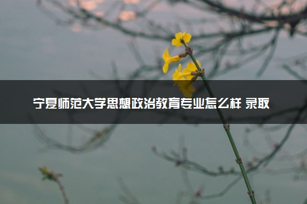 宁夏师范大学思想政治教育专业怎么样 录取分数线多少