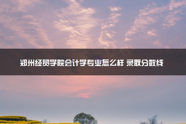 郑州经贸学院会计学专业怎么样 录取分数线多少