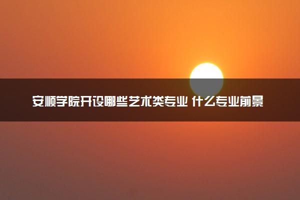 安顺学院开设哪些艺术类专业 什么专业前景好