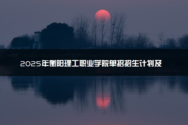 2025年衡阳理工职业学院单招招生计划及专业