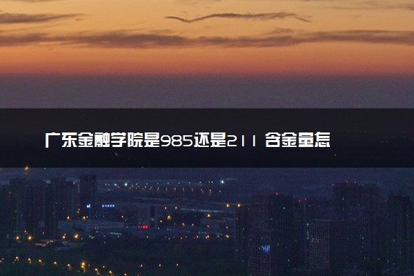 广东金融学院是985还是211 含金量怎么样
