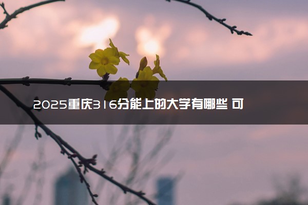 2025重庆316分能上的大学有哪些 可以报考院校名单